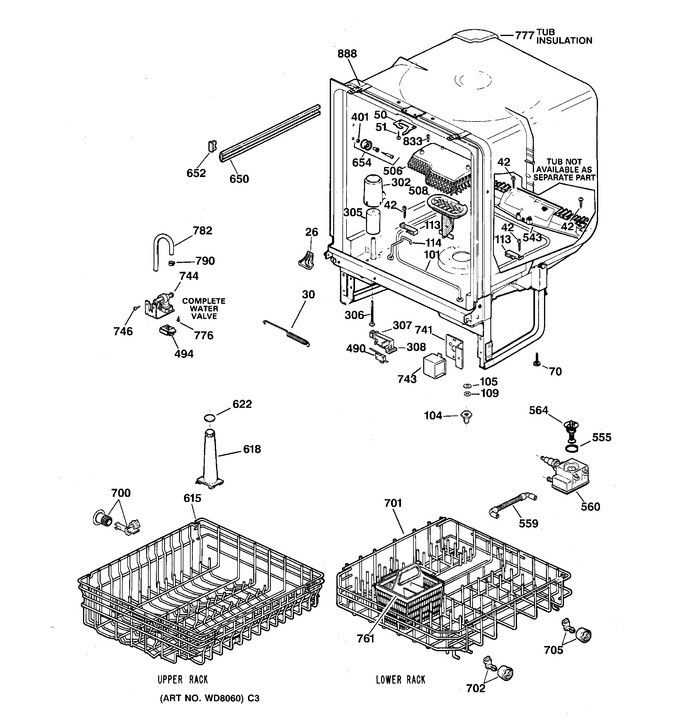 frigidaire dishwasher parts diagram