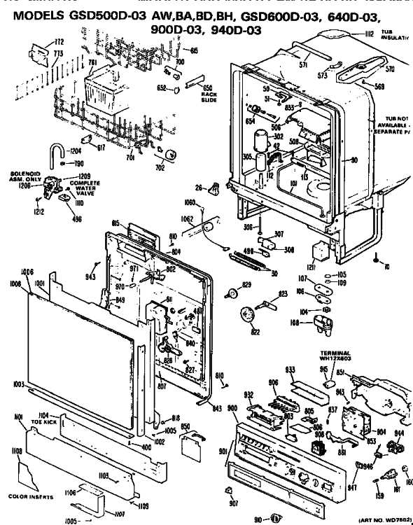 ge dishwasher parts diagram