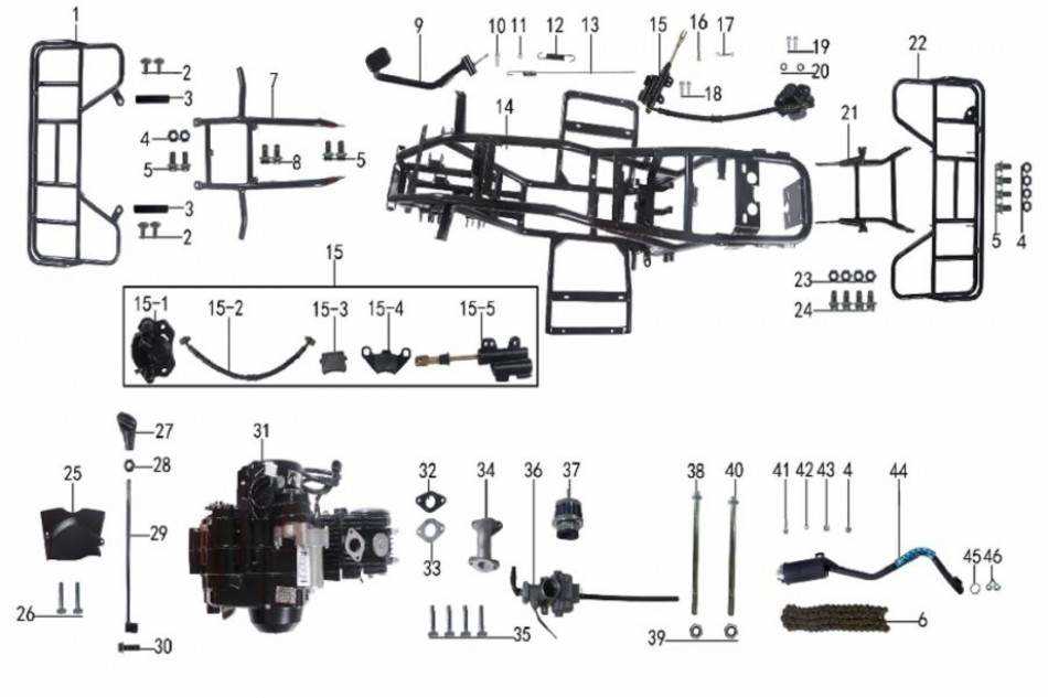 coolster 150cc atv parts diagram