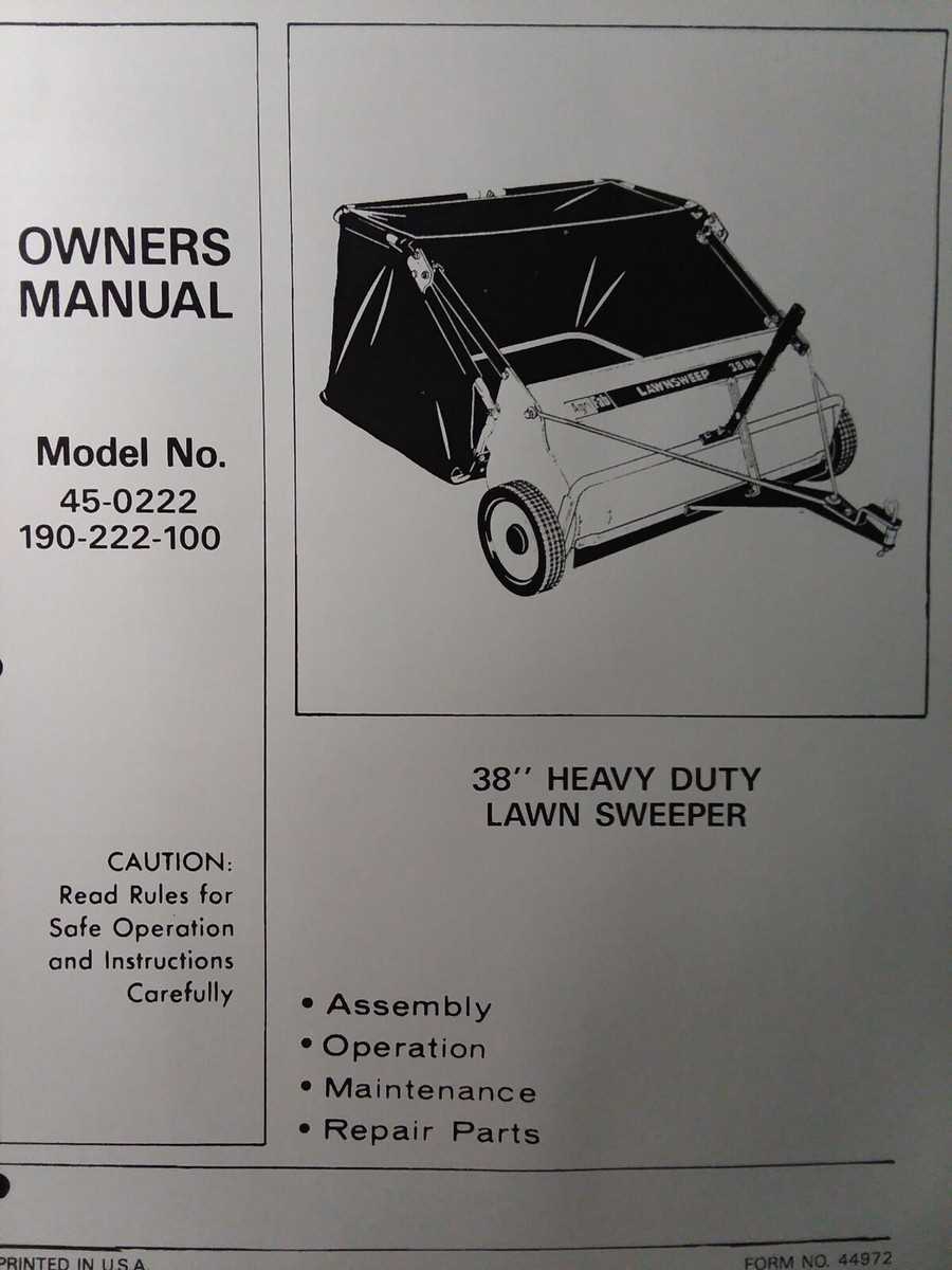 lawn sweeper parts diagram