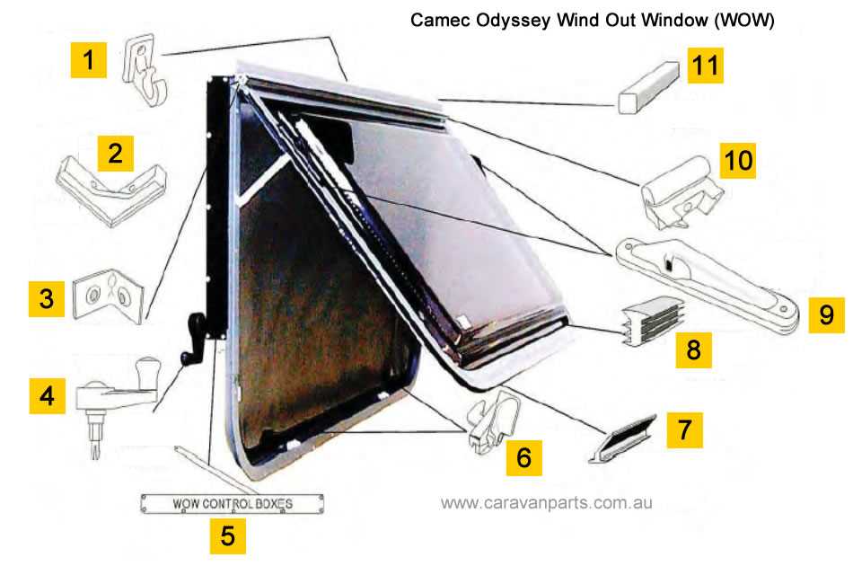 rv window parts diagram