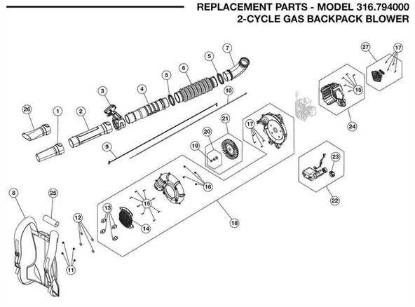 ryobi backpack blower parts diagram