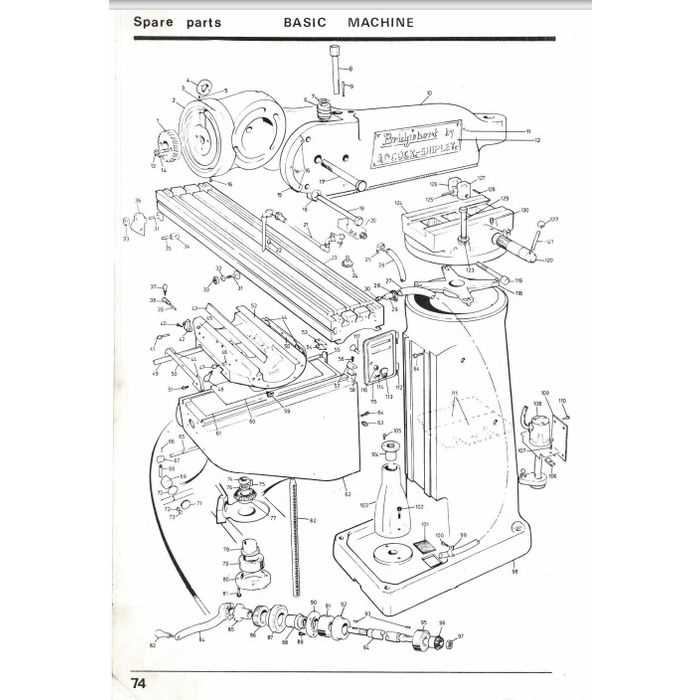 bridgeport milling machine parts diagram