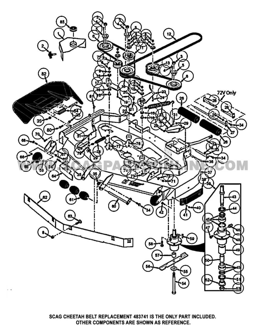 scag v ride 2 parts diagram