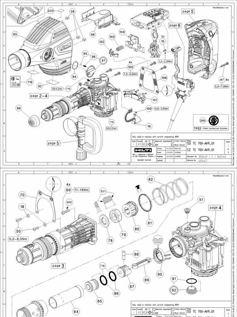 hilti te 3000 avr parts diagram