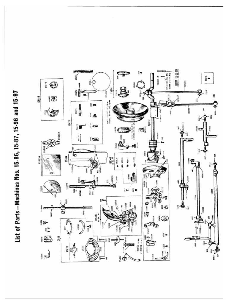 singer sewing machine parts diagram