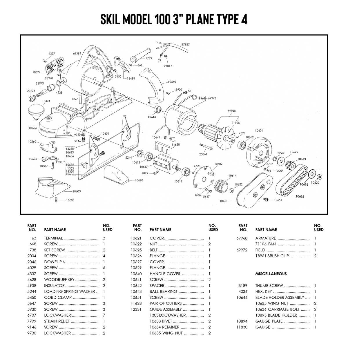 skil saw parts diagram