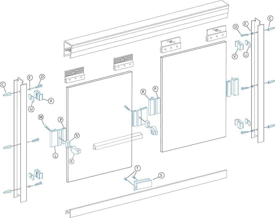 sliding shower door parts diagram