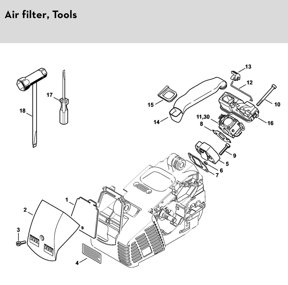 stihl chainsaw parts diagram