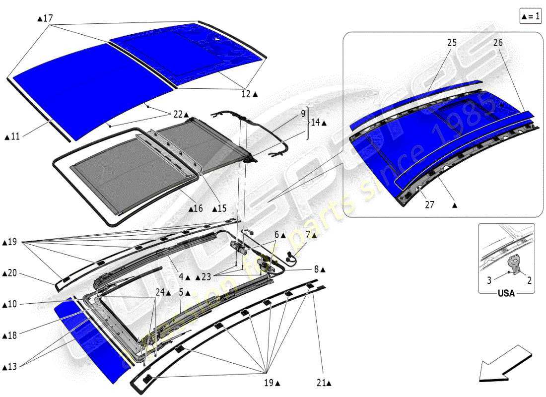 sunroof parts diagram