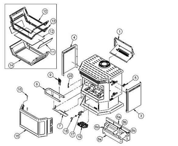 parts of a gas stove diagram