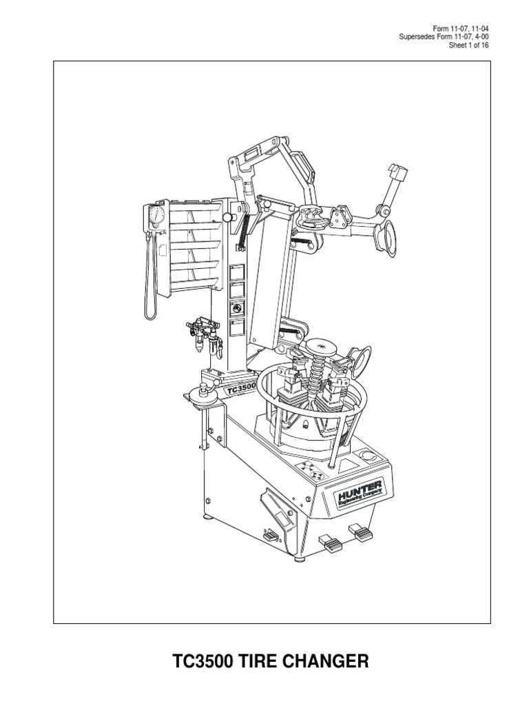 tire machine parts diagram
