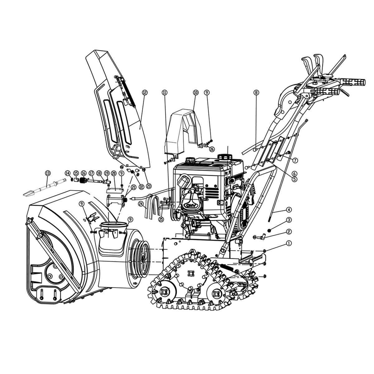 troy bilt snowblower parts diagram