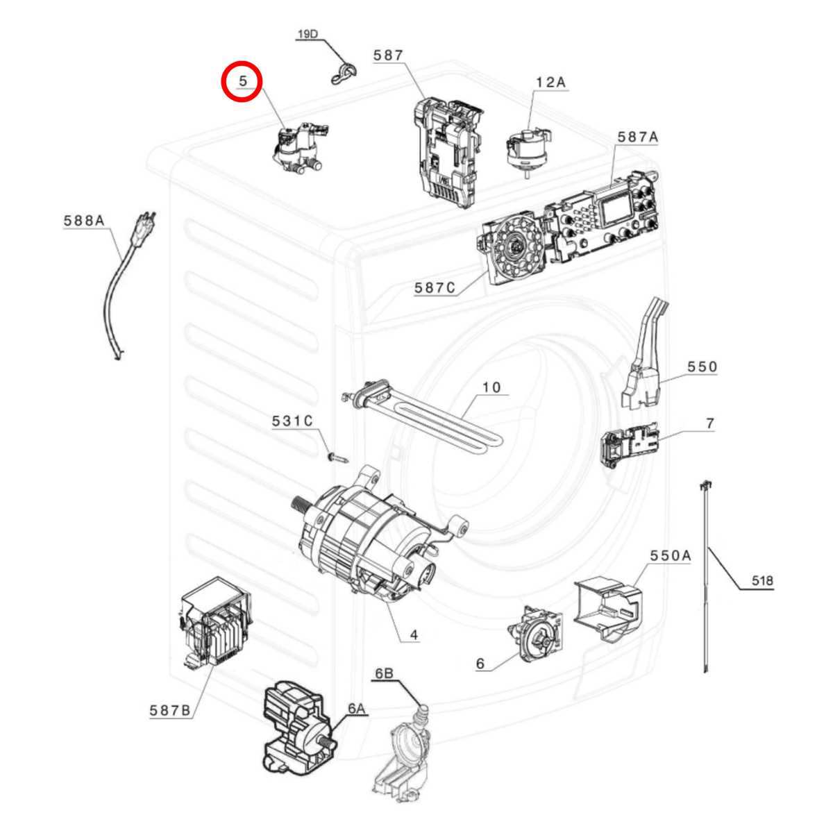 electrolux washing machine parts diagram