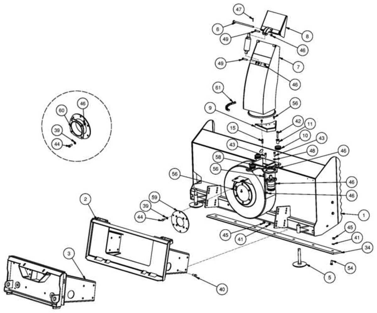 john deere 54 snowblower parts diagram