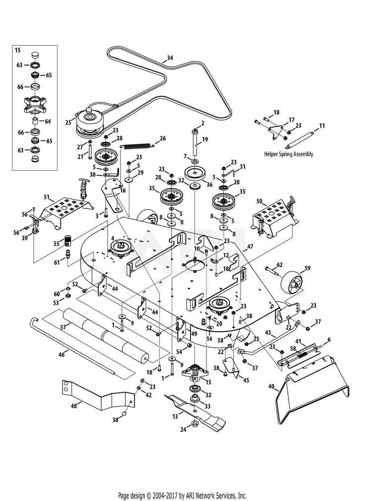 cub cadet mower deck parts diagram