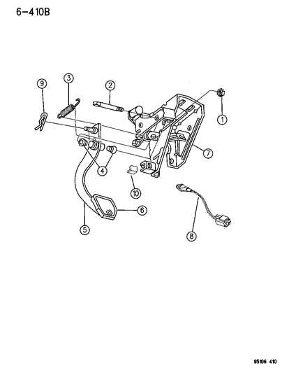 1995 clutch pedal assembly parts diagram