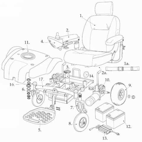 parts of a wheelchair diagram