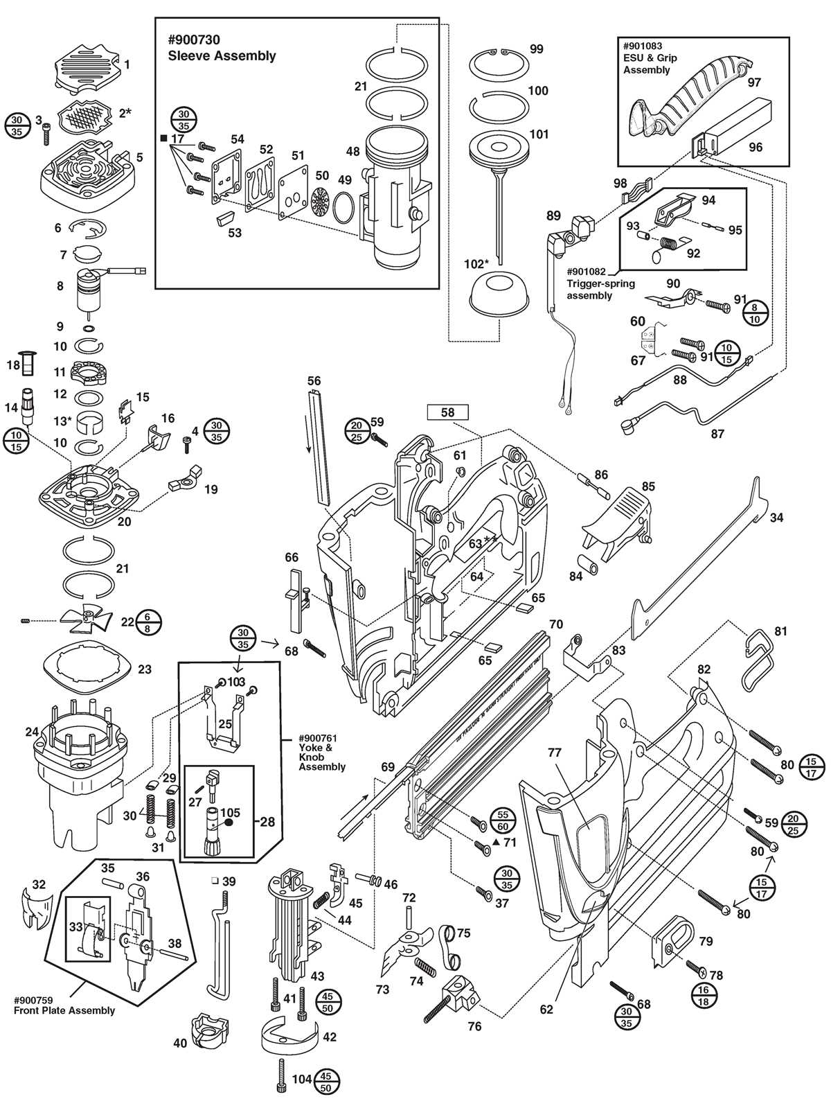 paslode nail gun parts diagram