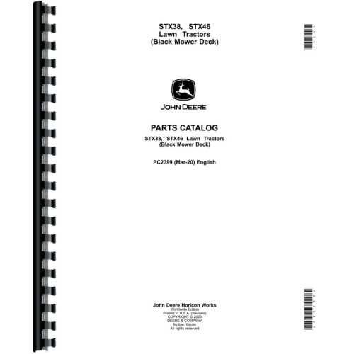 john deere stx38 black deck parts diagram