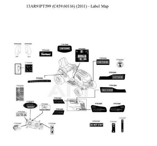 white lawn mower parts diagram