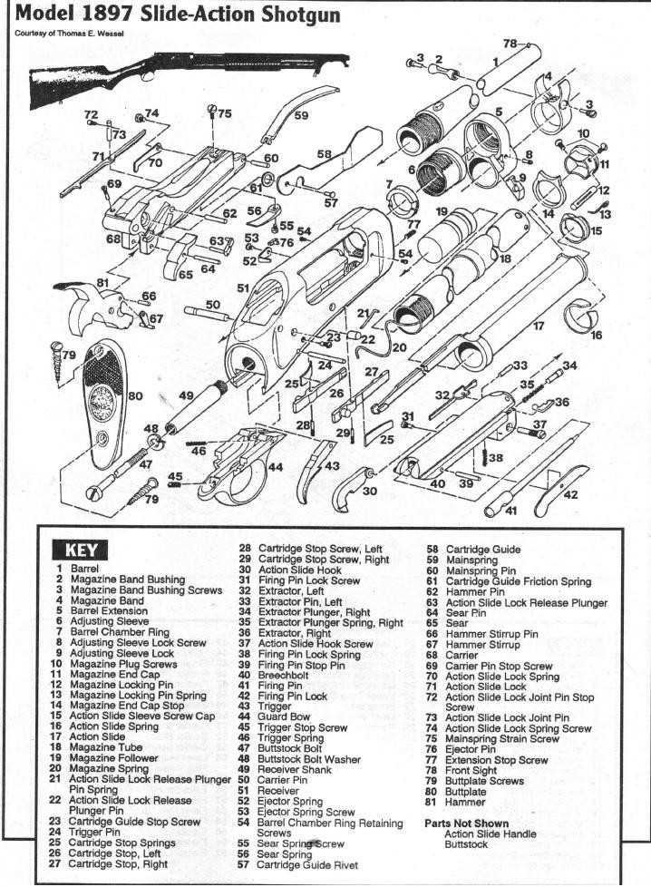 winchester 1897 parts diagram winchester 1897 parts diagram