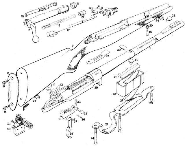 winchester rifle parts diagram