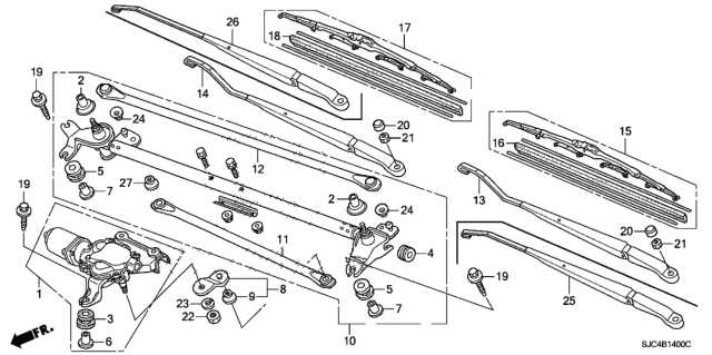 wiper linkage windshield wiper parts diagram