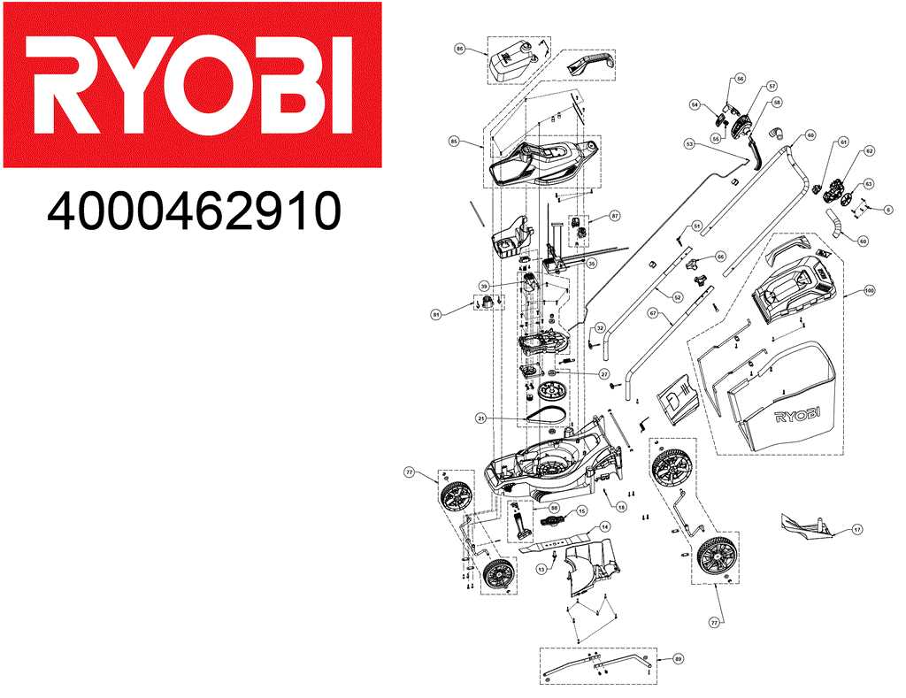 ryobi electric lawn mower parts diagram ryobi electric lawn mower parts diagram