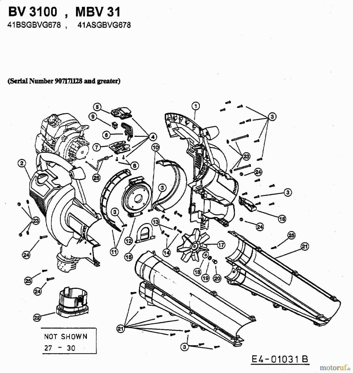 craftsman leaf blower parts diagram