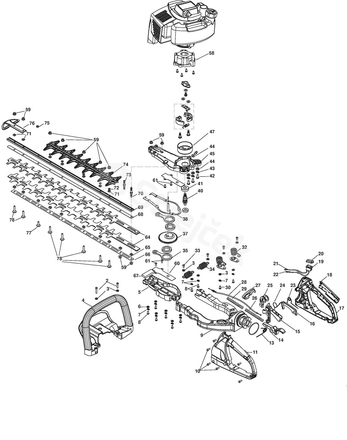 stihl hedge trimmer parts diagram