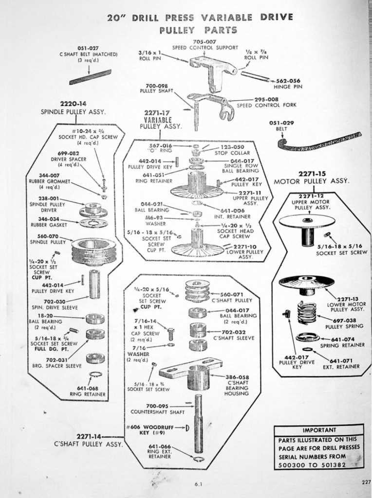 drill press parts diagram