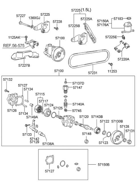 power steering pump parts diagram