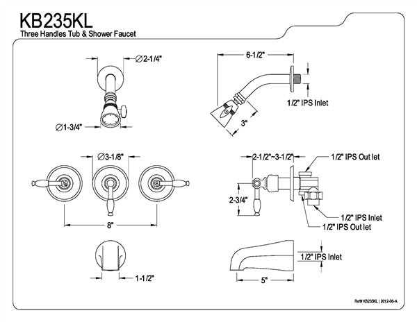diagram shower faucet parts