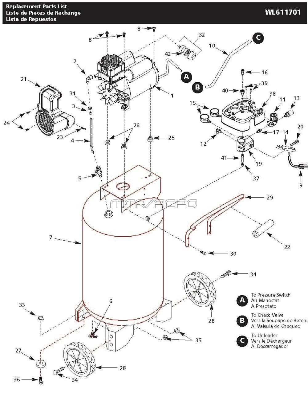 campbell hausfeld air compressor parts diagram