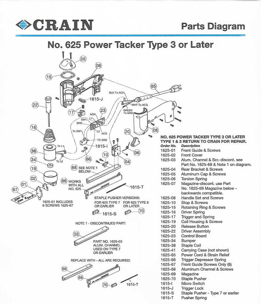nail gun parts diagram