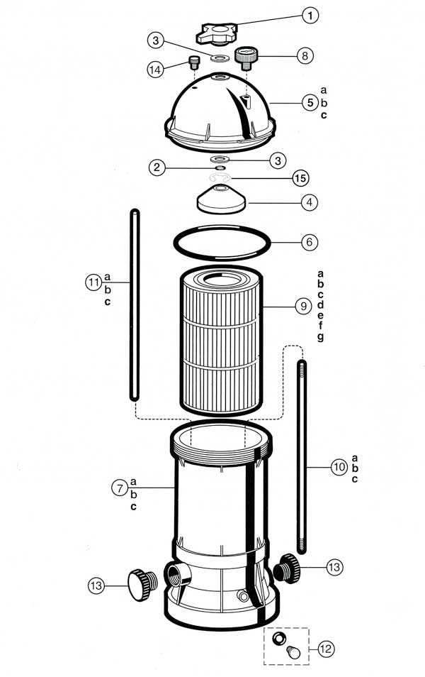 pool filter parts diagram